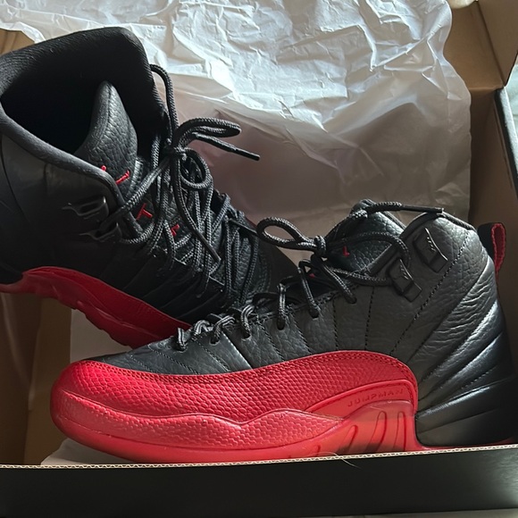 Black and Red High-Top Sneakers - Picture 1 of 6